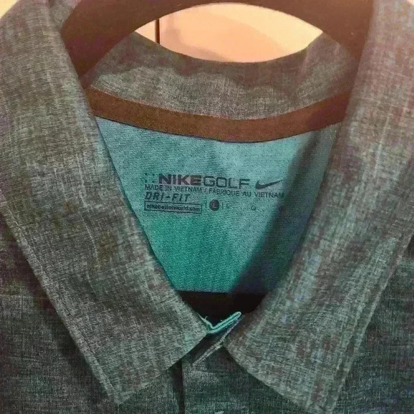 SOLD! Nike Golf Dri-Fit Stay-Cool Short Sleeve Crosshatch Polo Shirt Navy" - Picture 11 of 16